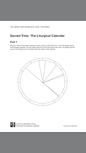 Liturgical Calendar Free Printable From St Mary S Press Smp Org More Advanced Worksheets Catholic Liturgical Calendar Catholic Middle School Catholic Faith
