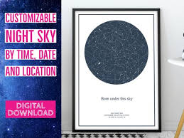 Star Map Custom Sky Chart Home Decor Night Sky Print Custom Birthday Gift Wedding Gift Bride I Love You To The Moon And Back