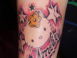 Hello kitty tattoo designs can make a women who has it looks more beautifull and feminie. 23 Fun Hello Kitty Tattoos For 2013