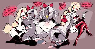 hazbin hotel, vaggie (hazbin hotel), bileshroom, nsfwshroom, 2girls - Rule  34 World