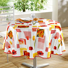 Nappe Ronde Toile Cir E D160 Cm Passion Tulipes Rouge Et Jaune Linge De Table Nappe Ronde Nappe Nappe De Table Rectangulaire