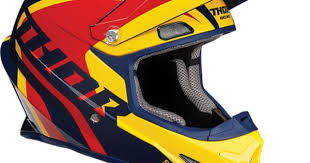 Thor Sector Ricochet Navy Yellow Helmet Motocross Helmets Helmet Bike