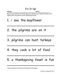 Free Fix It Up Sentences Thanksgiving Freebie Capital Letters And End Punctuation From Dr Clements Sentences 1st Grade Writing Kindergarten Writing