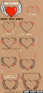 How To Draw A Heart With Wings Easy Step By Step Drawing Tutorial How To Draw Step By Step Drawing Tutorials Wings Drawing Drawing Tutorial 3d Drawing Tutorial