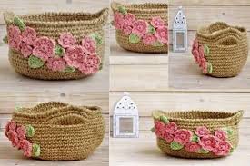 بالصور أسرار صنع أروع سلال الكروشية بخطوات بسيطة Handmade Yarn Crochet Storage Crochet Basket