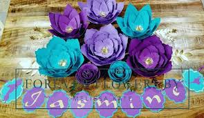 Jasmine Flowers 9 10 Pc Set Etsy Paper Flower Arrangements Paper Flowers Large Paper Flowers