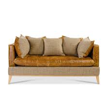 Taransay, sofa / sessel harris tweed. Brunswick 3 Seater Sofa Harris Tweed Gamekeeper Thorn Cerato Brown Leather Butternut Interiors