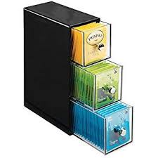 Teebox Aus Holz Teekasten In Den Farben Weiss Und Schwarz Teekiste Mit 6 Fachern Oder A In 2020 Countertop Organization Kitchen Storage Organization Kitchen Storage