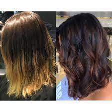 Balayage Low Light Winterizing Hair Color Before And After Hair Blonde To Brunette Warm Brunette Fall Hair Balayage Hair Carmel Hair Hair Color Dark