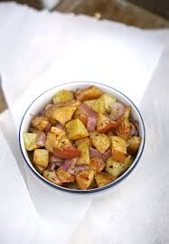 Roasted Potatoes Apple With Caramelized Onion Thyme Recipe Roasted Potatoes Potatoes Caramelized Onions