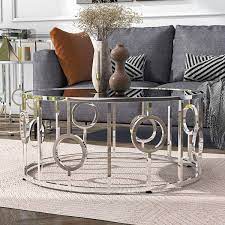 Chrome Round Glass Coffee Table