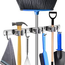 Maybe you would like to learn more about one of these? Buy Onmier Broom Holder Wall Mount Stainless Steel Mop And Broom Holder Wall Mounted Broom Tools Storage Organizer With 3 Racks 4 Hooks For Home Kitchen Garden Laundry Room 1 Pack Online In