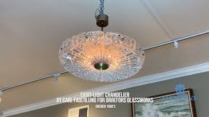 Carl Fagerlund For Orrefors Mid Century Modern Chandelier Sweden