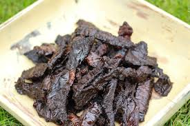 Muscle jerky, made usually from round steak. Freakin Amazing Beef Jerky