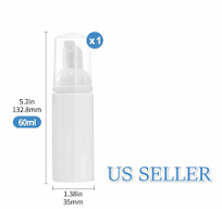 1pc/3pcs Foam Dispenser Pump Travel Wash Cosmetic Shampoo Bottle White 2oz  60ML
