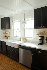 black kitchen cabinets, ikea farmhouse
