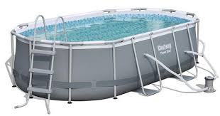 Bestway 4 27m X 2 50m X 1 00m Power Steel Oval Pool Set With 530gal Cartridge Filter 56622 Oval Pool Oval Swimming Pool Backyard Pool