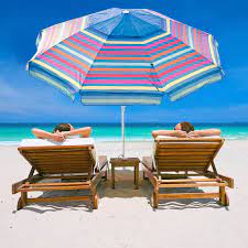 .7 foot beach umbrella upf 50+umbrella canopy offers 7 ft of coveragetilting featurepower twist basevented canopy keeps umbrella grounded. Amazon Com Nautica 7 Beach Umbrella Anchor Blue Garden Outdoor