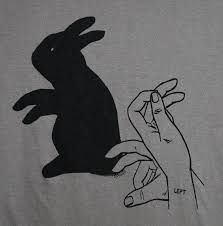 Womens Tshirt Screen Printed Shadow Bunny Rabbit Image Screen Printing Prints Vector Art