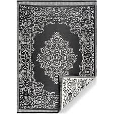 Black and white medallion rug. Lightweight Indoor Outdoor Reversible Plastic Area Rug Medallion Oriental Design On Sale Overstock 31265242