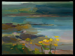 Yellow Flowers By The Cove Painting Art Art Photography