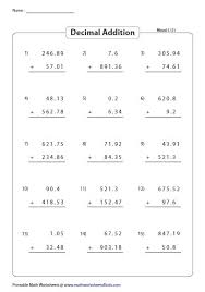 adding decimals revision worksheets decimals worksheets math worksheets subtracting decimals worksheet