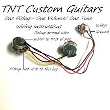 Options for north/south coil tap, series/parallel & more. 1v1t One Pickup Wiring Harness Standard 1 Vol 1 Tone Prewired