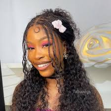 Amazon.com : Glueless Wigs Human Hair Pre Plucked Pre Cut 200% Density Lace  Front Wig Human Hair Curly 9x6 Braided deep wave lace front wigs For Women  ...