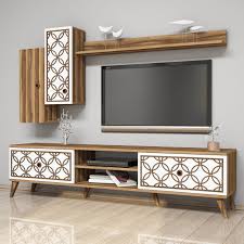 Variant Class Duvar Rafli Tv Unitesi Ceviz Ekru Mobilya Urunleri