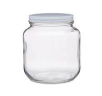 0.5 gal Clear Glass Jars (White Metal Cap) - C12GALW-METAL