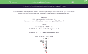Long Division Problems Worksheet Edplace