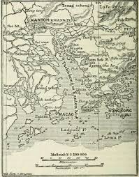 German Map Of Canton Guangzhou Macau And Hong Kong C 1888 German Map Pearl River Delta Macau
