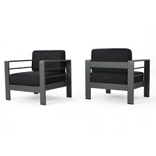 Cape Coral Set Of 2 Aluminum Club Chair Gray Dark Gray Christopher Knight Home In 2020 Wicker Patio Chairs Wood Patio Chairs Outdoor Wicker Chairs