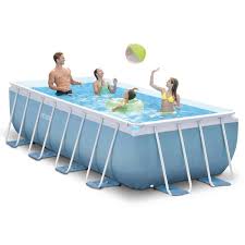 Amazon Com Intex 16ft X 8ft X 42in Rectangular Prism Frame Pool Set With Filter Pump Ladder Ground Cloth Rectangular Pool Rectangular Swimming Pools Intex