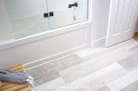 You want to toilet flange to be flush to the flooring, or slightly proud. Installing Vinyl Plank Flooring Lifeproof Waterproof Rigid Core Sustain My Craft Habit