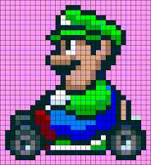 Luigi Side Invert Png 480 528 Perler Bead Mario Pixel Quilting Pixel Art Grid