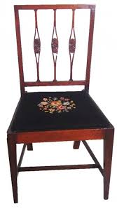 Federal Mahogany Dining Chair With Intricate Embroidered Seat Cushion Ornamental Spindles With Twisted Floral Design La Dining Chairs Chair Antique Furniture