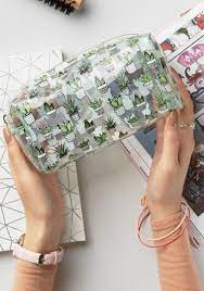 New Look Clear Cactus Make Up Bag Clear Makeup Bags Cute Makeup Bags Cute Pencil Case