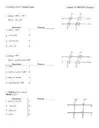 We will work on identifying and making sense of line pair classification. Parallel Lines Proofs Practice Worksheet For 8th 11th Grade Lesson Planet