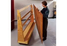 Here's how we built one. Roll Around Plywood Cart