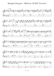 My life, my love, my drive, they came from. Imagine Dragons Believer Easy Version Sheet Music For Piano Solo Musescore Com