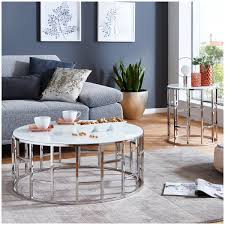 Moebella Designer Glas Tisch Couchtisch Mit Weissglas Alegra Rund Edelstahl Wohnzimmertisch Wohnzimmertisch Couchtisch Wohnzimmer