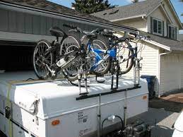 homebuilt bike rack for a tent trailer no welding and a parts list camping trailer remodeled campers pop up tent trailer