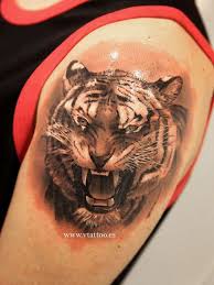 3d Realistic Tiger Face Tattoo Design For Men Shoulder Tiger Tattoo Design Tiger Face Tattoo Mens Tiger Tattoo