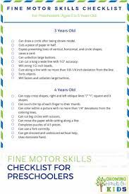 Fine Motor Skills Checklist For Preschoolers Ages 3 5 Years Old Preschool Fine Motor Skills Preschool Lessons Preschool Checklist