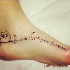 Owl Love You Forever Cute Small Owl Tattoo On Left Foot Owl Tattoo Small Foot Tattoos Owl Tattoo Design
