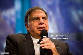 Ratan N. Tata, Chairman of Tata Sons, talks during a panel called... News  Photo