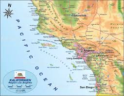 Estados unidos fotos de los angeles california. Map Of Los Angeles Region Region In United States Usa Welt Atlas De Los Angeles City Beach Santa Map