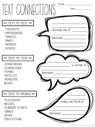Text Connections Graphic Organizer Reading Classroom Text To Text Connections Middle School Reading