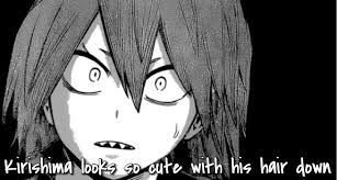 Kirishima Looks So Cute With His Hair Down Kirishima Eijirou Kirishima Down Hairstyles